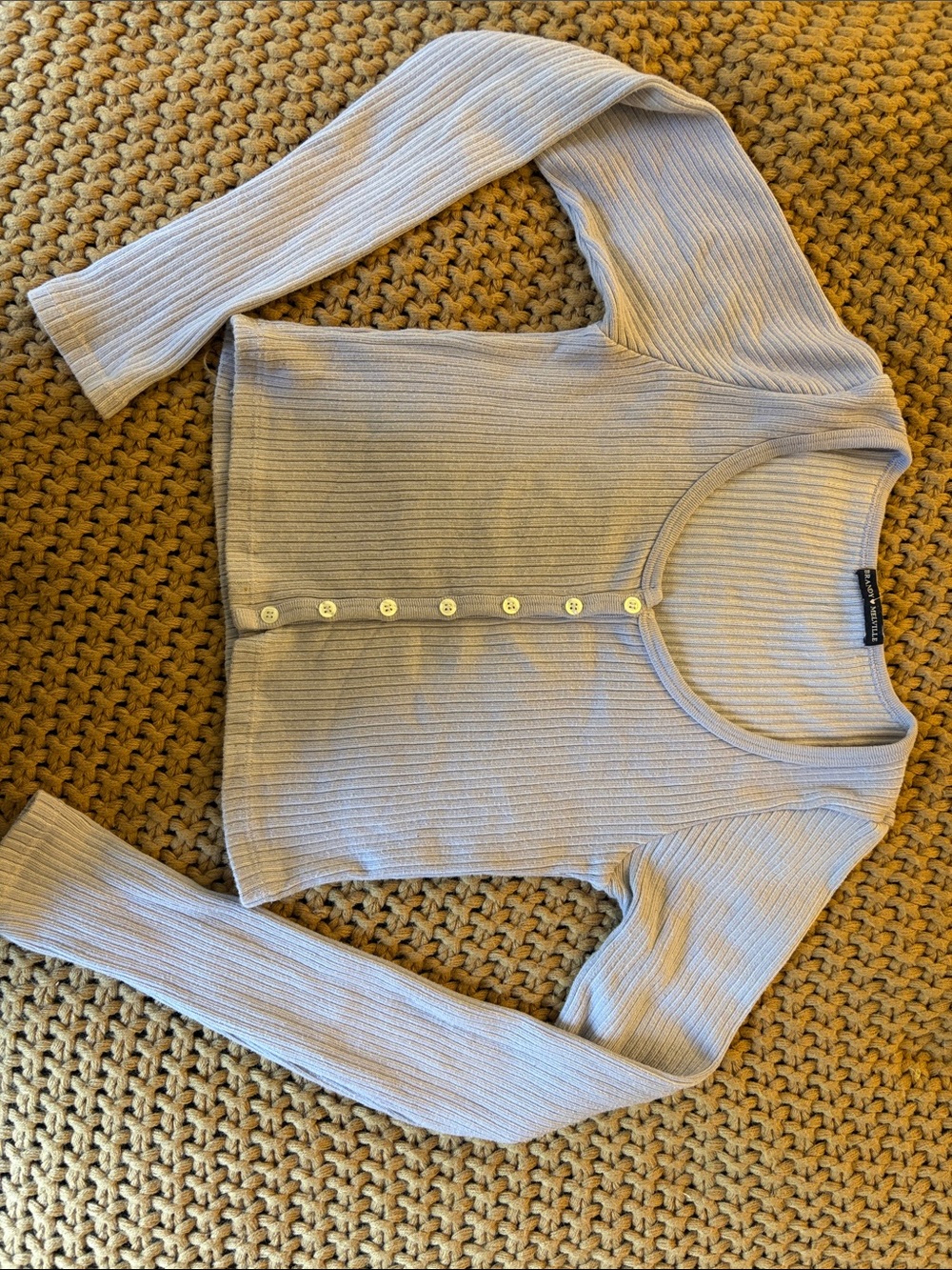 Brandy Melville Ribbed Long Sleeve Button Cardigan